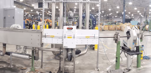 High-speed air wipe system drying a cable