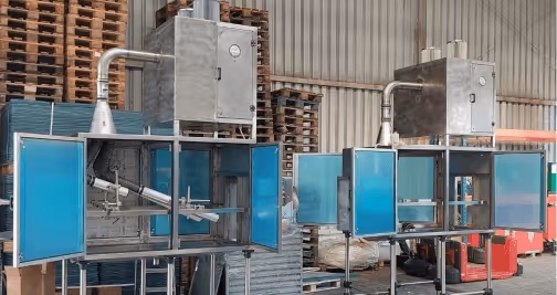 Industrial wine bottle drying system