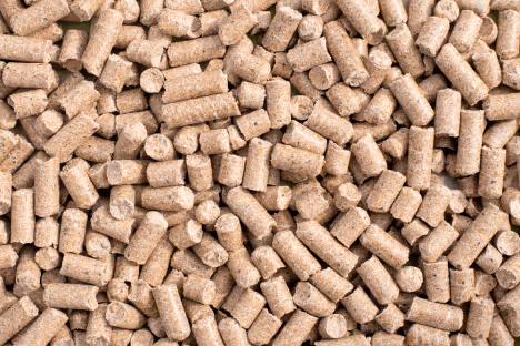 Industrial pellets produced from peanut hulls and shells