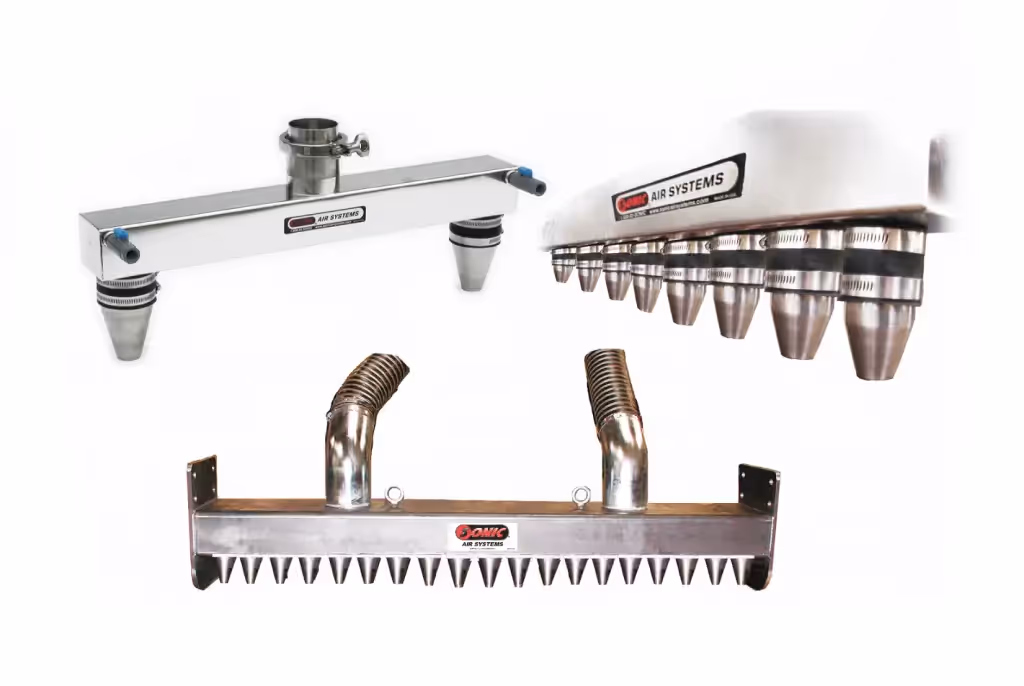Industrial air distribution and robotic arm components